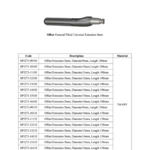 Offset Femoral/Tibial Universal Extension Stem