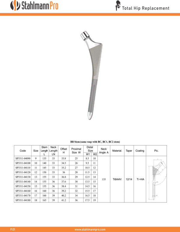 BB Stem (Same Rasp With BC,BC1,CB2 Stem)