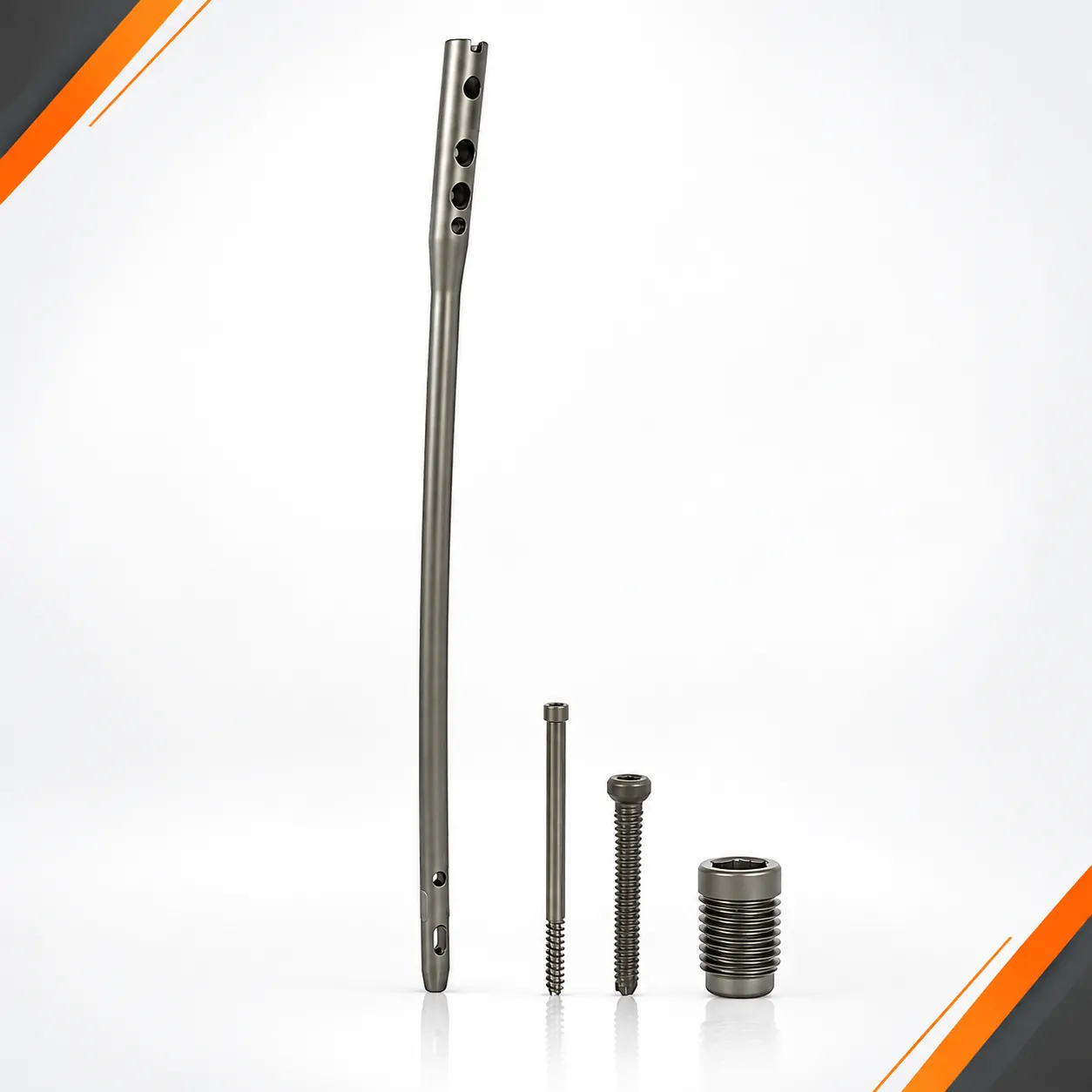 Expert Femur Nail: 7 Essential Facts About Femur Fixation Femur nail, screws, and end cap