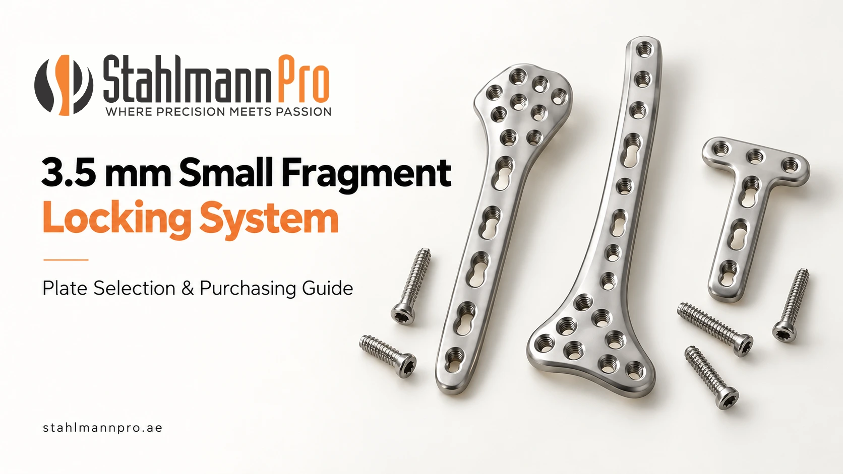3.5 mm Small Fragment Locking System illustrated plates and screws